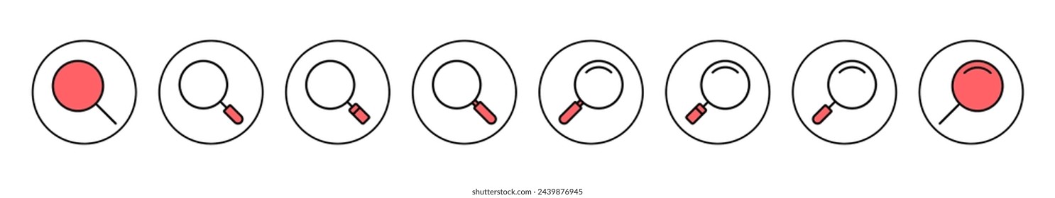 Ilustración vectorial de icono de búsqueda. búsqueda signo y símbolo de lupa