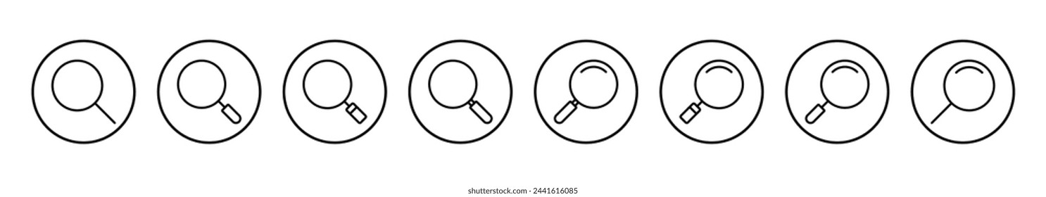 Ilustración vectorial de icono de búsqueda. búsqueda signo y símbolo de lupa