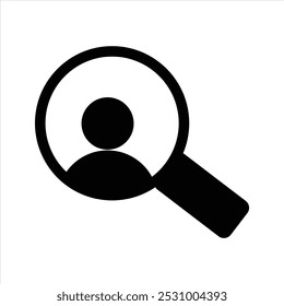 Ilustração do vetor do ícone de pesquisa, símbolo da lupa, clip-art do ícone de pesquisa, design do ícone de pesquisa, ícone de pesquisa com fundo branco e preto
