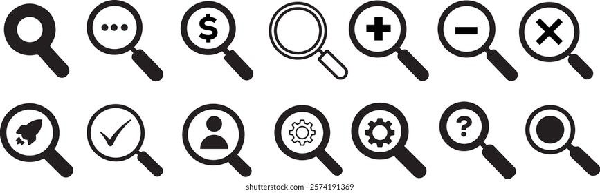 Search Icon vector illustration, magnifying glass symbol, search icon clip art , zoom in and zoom out symbol, Magnifying glass sign isolated