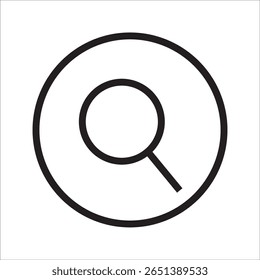 Ilustração de vetor de ícone de pesquisa, símbolo de lupa, clip-art de ícone de pesquisa, símbolo de ampliação e redução, sinal de lupa isolado