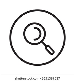 Ilustração de vetor de ícone de pesquisa, símbolo de lupa, clip-art de ícone de pesquisa, símbolo de ampliação e redução, sinal de lupa isolado