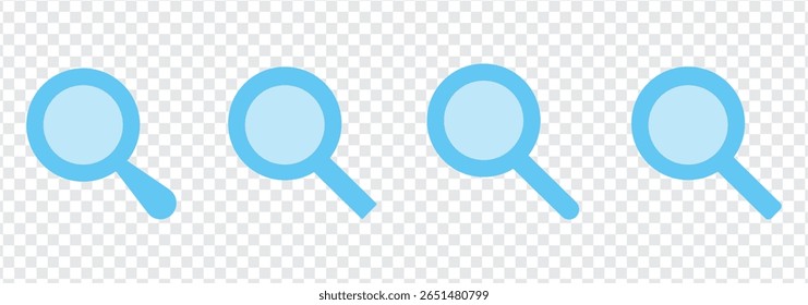 
Ilustração do vetor do ícone da pesquisa, símbolo da lupa, clip-art do ícone da pesquisa, sinal da lupa isolado no fundo transparente.