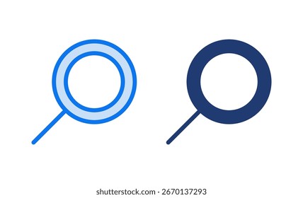 Suchsymbol, Vektorgrafik. Suche Lupe Glaszeichen und Symbol