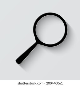 search icon - vector illustration with shadow on light background