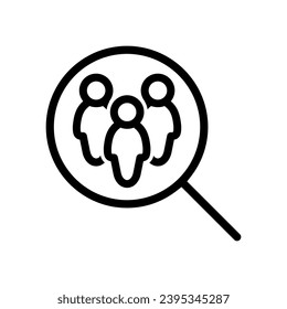 Icon-Vektorgrafik suchen. Aufblendzeichen. Lupensymbol oder Logo.