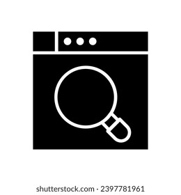 Icon-Vektorgrafik suchen. Aufblendzeichen. Lupensymbol oder Logo.