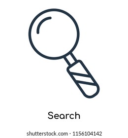 Search icon vector isolated on white background, Search transparent sign , thin symbols or lined elements in outline style