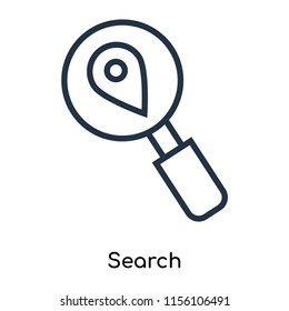 Search icon vector isolated on white background, Search transparent sign , thin symbols or lined elements in outline style