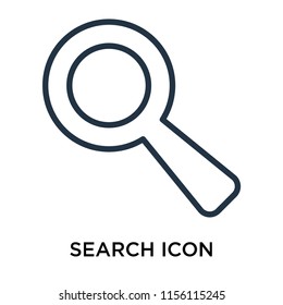 Search icon vector isolated on white background, Search transparent sign , thin pictogram or outline symbol design in linear style