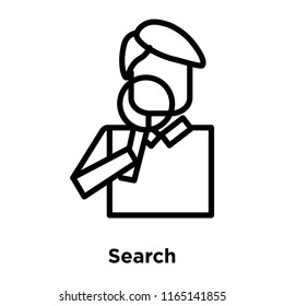 Search icon vector isolated on white background, Search transparent sign , office symbols