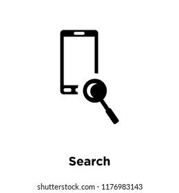 Search icon vector isolated on white background, logo concept of Search sign on transparent background, filled black symbol