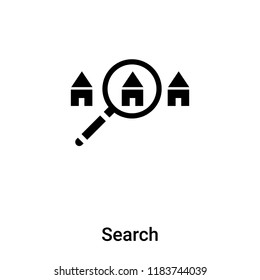 Search icon vector isolated on white background, logo concept of Search sign on transparent background, filled black symbol