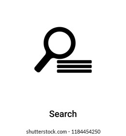 Search icon vector isolated on white background, logo concept of Search sign on transparent background, filled black symbol