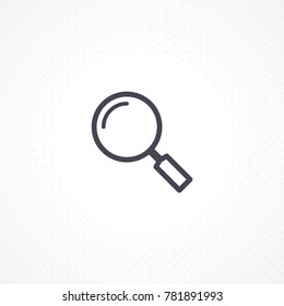 Search icon. Vector icon magnifier. Vector zoom tool. Find icon for website and apps. Search magnifying glass symbol