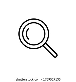 Search icon vector. Magnify symbol on white background. Editable