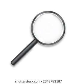 Search icon vector. Magnifying Glass Isolated On White Background, With Gradient Mesh.Realistic Magnifying glass with shadow Vector illustration
