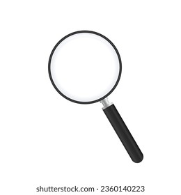 Search icon vector. Magnifying glass with Transparent Background. Magnifier, big tool instrument. Magnifier loupe search. Business Analysis symbol. Vector illustration