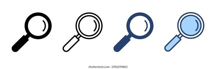 Icon-Vektorgrafik suchen. Suchgläserkennzeichen und -symbol