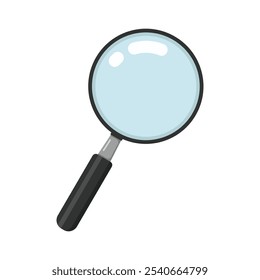 Search icon vector. Magnifying glass clipart isolated on white background.