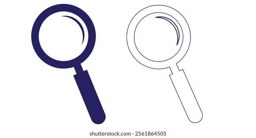 Search icon vector, Magnifying glass search icon, flat vector illustration, scan search symbol isolated. search symbol for web icons, zoom lens sign.