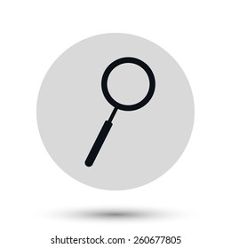 Search Icon. Vector magnifying glass icon, black vector symbol