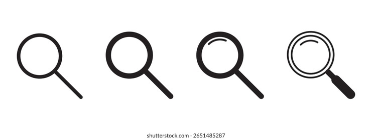 Search icon vector. Magnifying glass symbol vector illustration