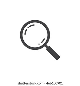 Search icon vector, magnifying glass solid logo illustration, pictogram isolated on white