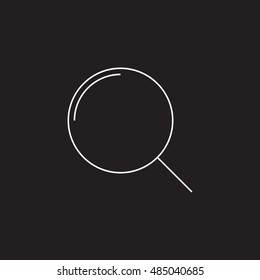 Search icon vector, magnifying glass solid logo illustration, pictogram isolated on black
