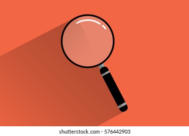 Search icon vector, magnifying glass style flat design