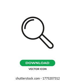 Vector de icono de búsqueda. Signo de aumento