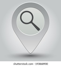 Search icon - vector map pointer with shadow on light background