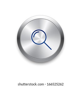 Search icon . Vector metal app button 