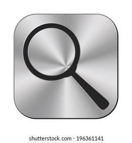search icon - vector metal button
