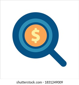 search icon vector. search with money icon .flat design style icon vector concept