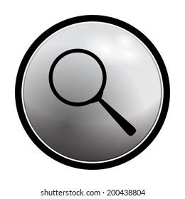 search icon - vector round button on light background
