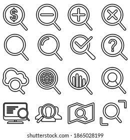 Search icon vector set. increase illustration sign collection. magnifier symbol.