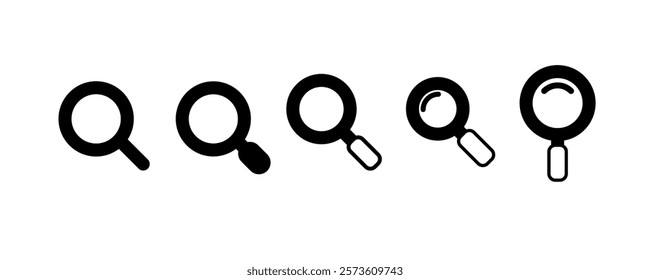 Search Icon Vector set. Magnifying glass icon set. Zoom symbol set. Vector illustration.