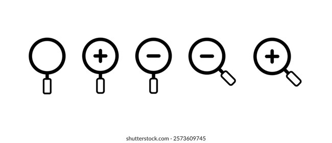 Search Icon Vector set. Magnifying glass icon set. Zoom symbol set. Vector illustration.