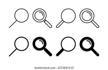 Search icon vector for web and mobile app. search magnifying glass sign and symbol