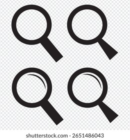 Vetor de ícone de pesquisa para aplicativo móvel e Web. pesquisar sinal e símbolo de lupa. Ícones de vetor de lupa definidos com o ícone de pesquisa. 