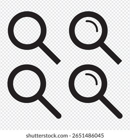 Vetor de ícone de pesquisa para aplicativo móvel e Web. pesquisar sinal e símbolo de lupa. Ícones de vetor de lupa definidos com o ícone de pesquisa. 