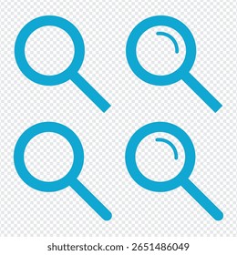 Vetor de ícone de pesquisa para aplicativo móvel e Web. pesquisar sinal e símbolo de lupa. Ícones de vetor de lupa definidos com o ícone de pesquisa. 