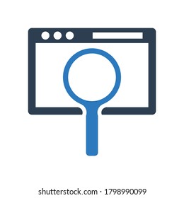 símbolo de página web de icono de búsqueda