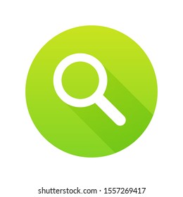 Search icon for web site or mobile app. Magnifier lens label isolated on white background.