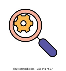 Ícone de pesquisa com fundo branco vetor stock ilustração
