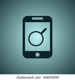 Search Icon, Zoom Icon, loupe Icon, vector illustration. Flat design style