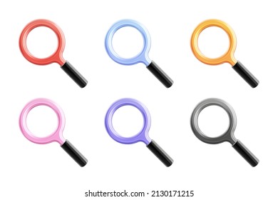 Search icons collection realistic 3d vector illustration 