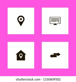 search icons. computer cursor, house location and left right arrows vector icons set