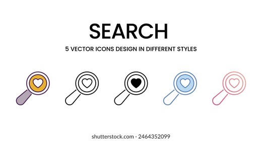 Search Icons different style vector stock illustration